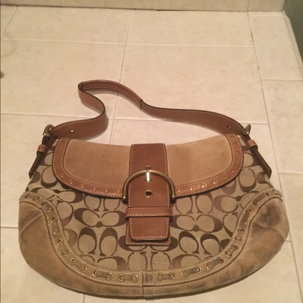 Coach suede handbag